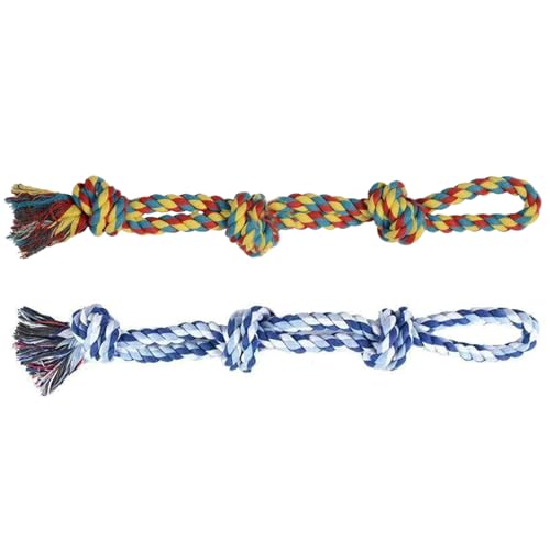 XJKLBYQ Hundeseilspielzeug, 2pcs unzerstörbarer Hundekauenspielzeug, Zähneputzen-Seilspielzeug für Zähne, Hochleistungs-Zahnspeicherspielzeug für mittlere Hunde/20,5 x 2,4 Zoll von XJKLBYQ