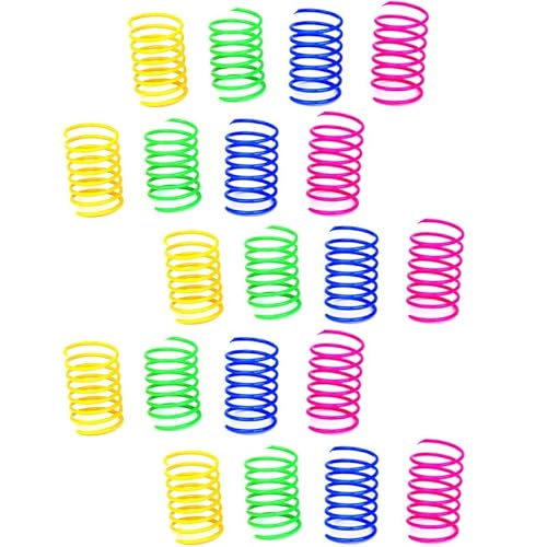 XJPXFQ 4/8/20/50 Stücke Katzenfedern Spielzeug Kätzchen Spiralfeder Bunte Haustier Interaktives Messgerät Federspielzeug Katzen-Haustierspielzeug Produkte(20pcs) von XJPXFQ