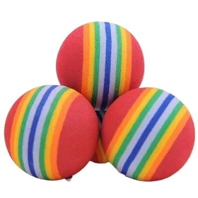 XJPXFQ 5 stücke Bunte Haustier Katze Kätzchen Weichen Schaum Regenbogen Spielbälle Aktivität Spielzeug Katze Spielzeug Interaktive Katzen Zu Chase Übung(35mm) von XJPXFQ