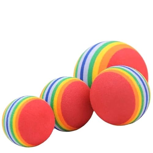 XJPXFQ 5 stücke Bunte Haustier Katze Kätzchen Weichen Schaum Regenbogen Spielbälle Aktivität Spielzeug Katze Spielzeug Interaktive Katzen Zu Chase Übung(42mm) von XJPXFQ