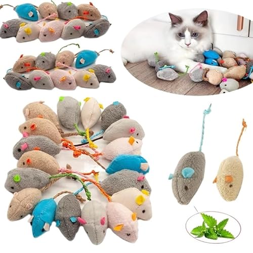 XJPXFQ 5 stücke Rassel Katze Maus Spielzeug Auch Vorgefüllte Katzenminze Faux Pelz Katze Mäuse Spielzeug Interaktive Katze Spiel Spielzeug for Indoor Katzen Spielzeug(Random C) von XJPXFQ