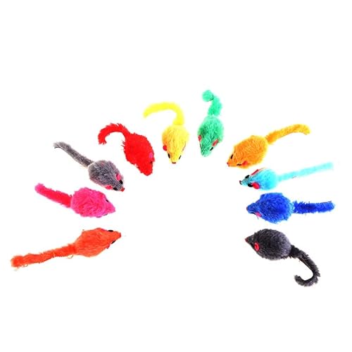 XJPXFQ 5 stücke Rassel Plüsch Simulation Maus Spielzeug for Katzen Interaktive Kätzchen Spielzeug Biss Widerstand Katzenminze Katze Spielzeug Heimtierbedarf(C Random Color) von XJPXFQ