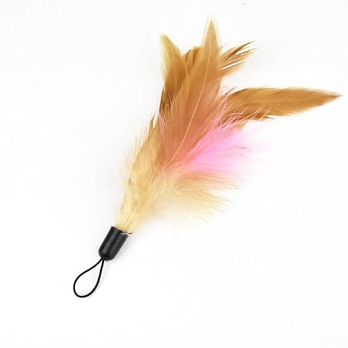 XJPXFQ 90cm Katzenspielzeug Katzenangel Draht Lustige Katzenangel Federglocke Lustiger Katzenstab Interaktives Haustier Austauschbarer Kopf(Feather Head) von XJPXFQ