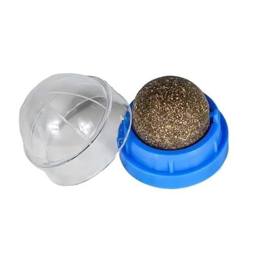 XJPXFQ Katzenminze-Wand-Stick-on-Ball-Spielzeug-Kratz-Leckerlis Gesunde natürliche entfernt Bälle, um die Verdauung zu fördern Katzengras-Snack(Blue Round) von XJPXFQ