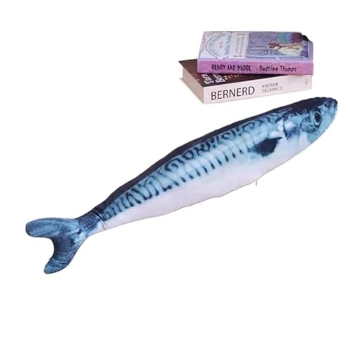 XJPXFQ Katzenspielzeug, Training, Unterhaltung, Fisch, Plüsch, Kissen, Simulation, Fisch, Katze, Katzenminze, interaktives Kauspielzeug, Heimtierbedarf(Spanish Mackerel) von XJPXFQ