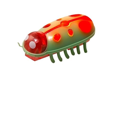 XJPXFQ Lustiges elektrisches Katzenspielzeug, automatische Flucht, Mini-Roboter, Insektenvibration, Insektenspielzeug for Katzen, batteriebetrieben, Kakerlake, Marienkäfer(Red Green) von XJPXFQ