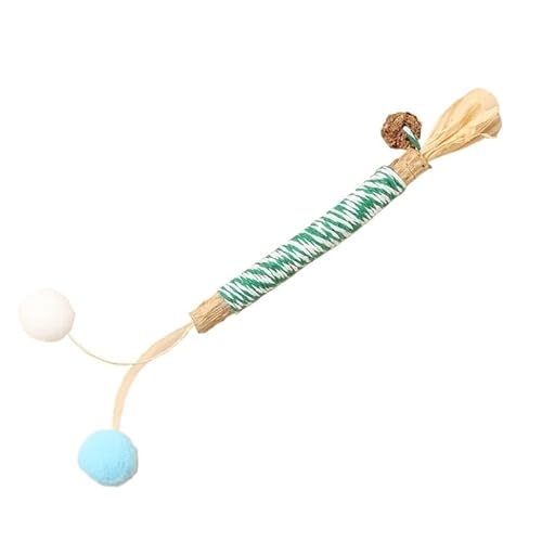 XJPXFQ Natürliches Haustier Katze Holz Polygonum Stick Katze Kätzchen Zahnreinigung Sisal Plüsch Ball Feder Kauen Lustiges Haustier Zubehör Spielzeug(3) von XJPXFQ