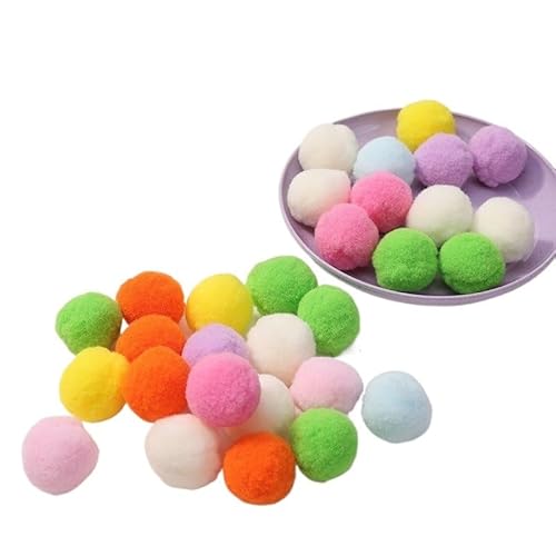 XJPXFQ Plüschball Katzenspielzeug Interaktive Kätzchen Mini Pompoms Launcher Spiele Haustierzubehör Zubehör Indoor Katzen Selbstspiel(20pcs Ball) von XJPXFQ