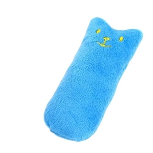 XJPXFQ Zähneknirschen Katzenminze Spielzeug Lustiges interaktives Plüsch Katzenspielzeug Haustier Kätzchen Kauen Stimmspielzeug Krallen Daumen Beißen Katze Minze(Large Blue) von XJPXFQ