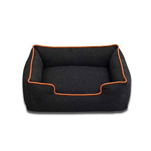 XJST Hunde- und Katzenbett, Plüsch, flauschig, mit rutschfester Unterseite, geeignet für Haushaltstiere, Plüsch, waschbar, Orange, 38 cm von XJST