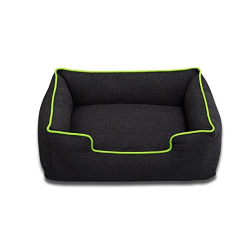 XJST Hunde- und Katzenbett, Plüsch, flauschig, mit rutschfester Unterseite, geeignet für Haushaltstiere, Plüsch, waschbar, grün, 38 cm von XJST