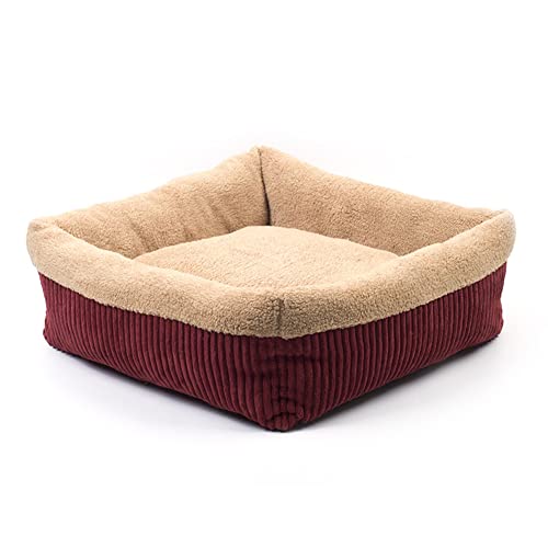 XJST Hunde- und Katzenbett, waschbar, Kissen, Matratze, rutschfest, warm, für kleine Hunde, geeignet für Haushaltstiere, Plüsch, Geschenk für Haustiere, quadratisch von XJST