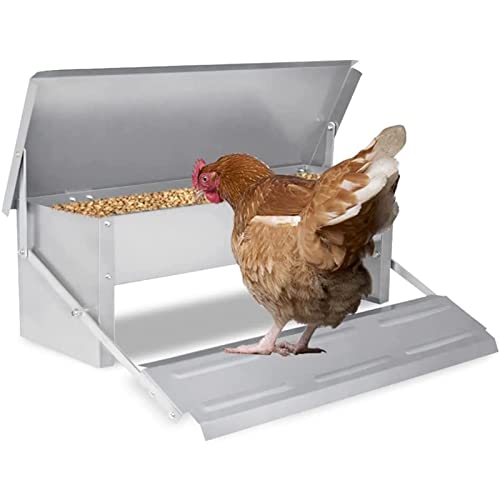 5 Kg Hühnerfutterautomat, Hühner Geflügelfutterautomat Hühnerfutterautomat Mit Selbstöffnendem Pedal Und Wasserdichtem Deckel, Futterautomat von XJZHANG