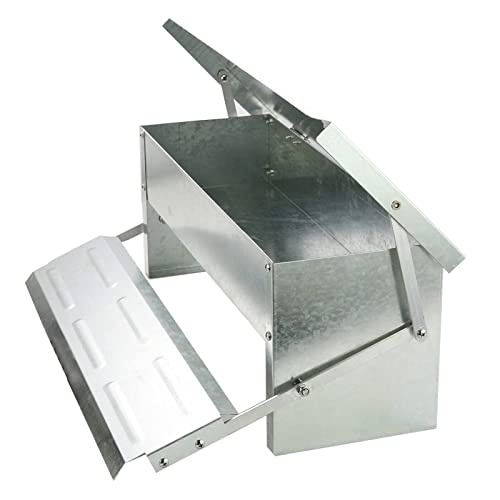 Automatischer Futterspender Für Hühner Automatischer Futterspender Für Hühner Aus Aluminium, Selbstöffnend, Rattenfest, Wasserabweisend, Hält Bis Zu 5 Kg von XJZHANG