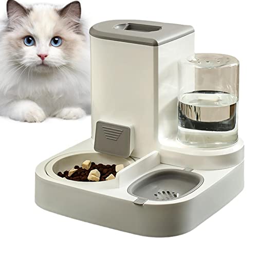 XLDZ Automatisches Futter- und Bewässerungs-Set für Haustiere – Futterschale für Katzen mit automatischem Wasserspender für Katzen (BPA-frei, spülmaschinenfest, auslaufsicher) von XLDZ