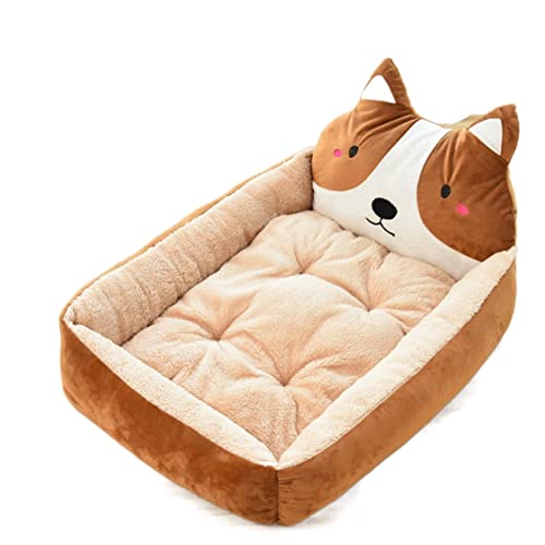 XLDZ Bequemes rechteckiges Haustierbett, Schlafsack, Hundehütte, Katzen- und Hundesofa, warmes Nest, tragbarer Korb für Haustiere (Motley-C, XL) von XLDZ