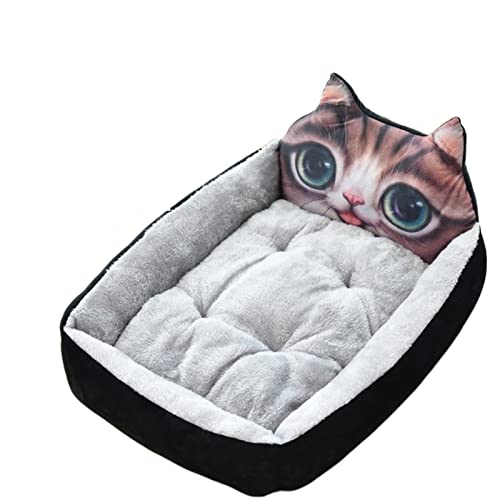 XLDZ Bequemes rechteckiges Haustierbett, Schlafsack, Hundehütte, Katzen- und Hundesofa, warmes Nest, tragbarer Korb für Haustiere (Motley-F, XL) von XLDZ