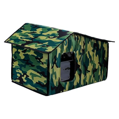 XLDZ Haustier-Unterschlupf für den Außenbereich, warmes Katzenhaus und Bett für Katzen und Hunde, wetterfestes Höhlen-Design (Camouflage) von XLDZ