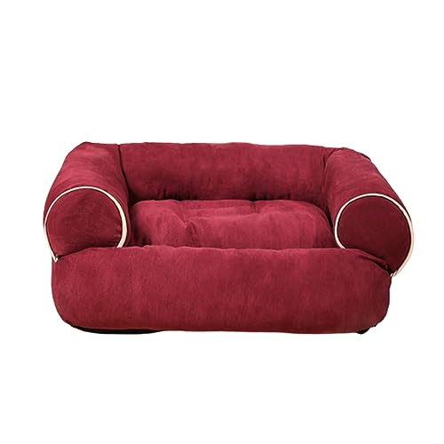 XLDZ Premium-Hundebett mit abnehmbarem Kissen: weicher, stilvoller Haustierkorb & Sofa und Rassen (Burgunder-XL) von XLDZ