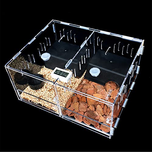 XLDZ Terrarienbox aus transparentem Acryl, 2/4 Gitter für Reptilien, Amphibien, Insekten, Spinnen und kleine Tiere (2 Gitter) von XLDZ