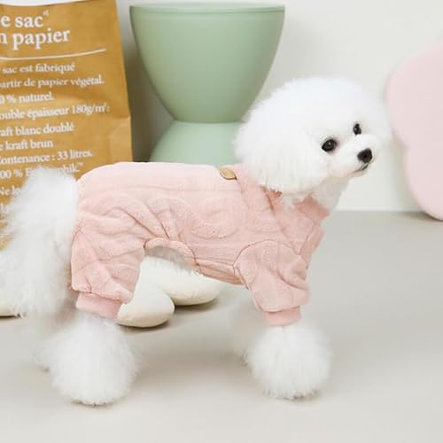 XLDZ Warmer Winter-Haustier-Overall aus Fleece, gemütlicher Schlafanzug, Mantel für Hunde und Katzen, Chihuahua, Französisch, Yorkie, Welpen, Größen (Rosa, Größe XXL) von XLDZ