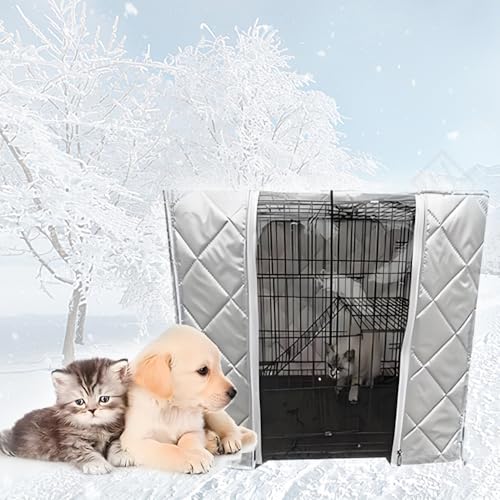 XLDZ Wetterfeste Abdeckung für Hundekäfige mit transparenter Tür und Belüftungsfenstern, warmer Schutz für Katzen und Hunde (130 x 60 x 70 cm) von XLDZ