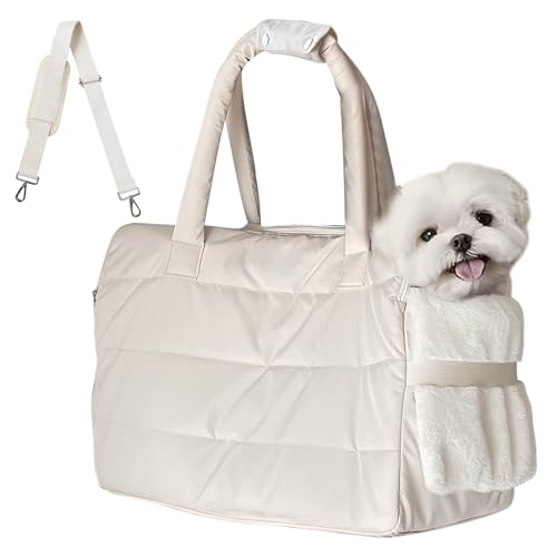 Transporttasche für Hunde und Katzen,Hundetasche mit Verstellbarer Schultergurt,47x32x22cm Tragetasche Schultertasche Katzenrucksack bis 8kg,Reisetasche für Haustiere von XLSBZ