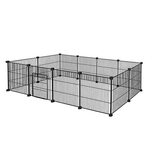 XMTECH Freilaufgehege Freigehege Kaninchen, Kleintiergehege aus Metall Hasenstall Kleintierauslauf Kaninchenstall für Hasen Hamster Kaninchen, 142 x 72 x 36 cm von XMTECH