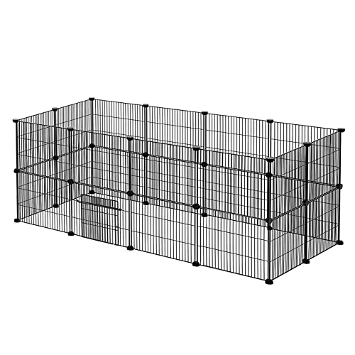 XMTECH Freilaufgehege Freigehege Kaninchen, Kleintiergehege aus Metall Hasenstall Kleintierauslauf Kaninchenstall für Hasen Hamster Kaninchen, 142 x 72 x 72 cm von XMTECH