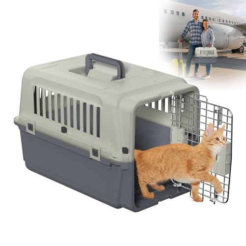 XMTECH Katze Transportbox Flugzeugbox, Transportbox für Katzen/Kleintiere, Transportbox Hund, Transport-Box für Tiere, Reise-Box für Tiere, L 60 x B 40 x H 40 cm von XMTECH