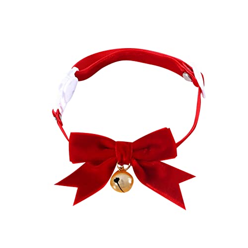 Weihnachten Samt Hand Fliege Anti Schnalle Haustier Katze Hund Halsband Fliege Katzenauge Glocke Katze Breakaway Halsband mit Glocke von XNBZW