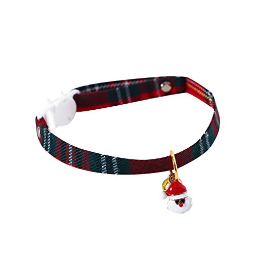 XNBZW Weihnachtsbaum-Anhänger kann die Schnalle von Katze und Hund Haustier Halsband für Katzen mit Glöckchen einstellen (B, Einheitsgröße) von XNBZW