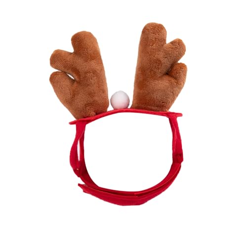 XNHIU Katze Elch Rentier Geweih Stirnband Hund Katze Haustier Weihnachtskostüm Outfits Haustiere Rentiergeweih Kopfbedeckung Weihnachtszubehör für kleine Katzen und Hunde von XNHIU