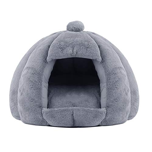 Katzenhöhle Katzenbett Katzenhaus Pet Nest, Katzenkorb Hundebett Mit Abwaschbar Super Weichem Innerkissen, Waschbar Warm Plüsch Katzenzelt Hundebett Haustier Schlafsack Für Katze Kleine Hunde (grau) von XNSHUN