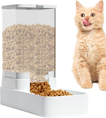 XNSHUN Automatischer Katzenfutterautomat, Schwerkraft Futterspender Katzenfutterspender, Automatisches Futter Und Tränkeset Für Haustiere, Futterspender Wassertrinkschale, 3.8L (Futterspender) von XNSHUN