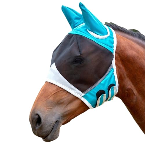 Fliegenmaske Pferd UV Schutz, Super Comfort Stretchy Pferdefliegenmaske mit Ohrenschutz, Fliegenhaube Pferde Fliegenmaske Horse Fly Mask von XPAPOV