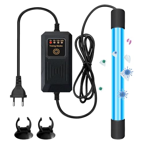 XPJBKC Aquarium UV Sterilisator Licht, 11W Zuhause UV Sterilisator Lampe mit Timer und Saugnapf, UV Klärer Aquarium Bakterien-Killer UV Lampe Wasserklärer für Reinigung von Aquarien Pools Fishbowl von XPJBKC