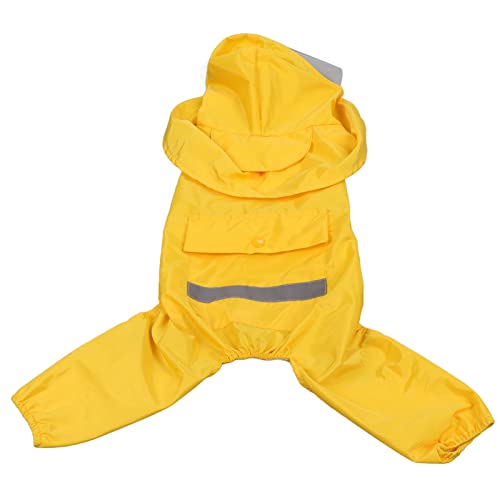 Hunderegenmantel, Atmungsaktiv, Mit Kapuze, Hundeponcho, Regenbekleidung, Wasserdicht, Winddicht, Tuch Für Hunde, Gelb, Größe XS-XL(L) von XPSSJMU