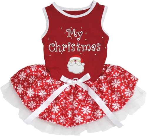 XPUCGOPP Santa Tutu-Kleid, rot, kleine Prinzessin auf der Party, My Santa Red Snow Flokon, kurzes Ballerina-Kleid für Männer von XPUCGOPP