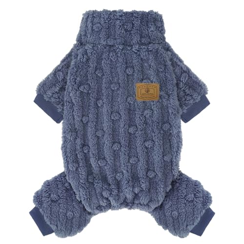 XPUDAC Hundepullover, Winterkleidung für kleine, mittelgroße Hunde, Mädchen, Jungen, ultraweich und warm, Fleece, für den Winter, Weihnachten (Blau, Größe L) von XPUDAC