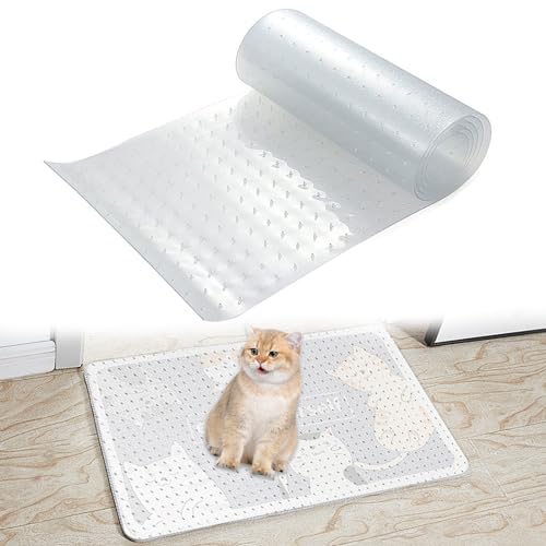 Katzen-Teppichschutz, Transparente Schutzmatte für Teppichböden, Wiederverwendbare Anti-Katzen-Kratzteppich, PVC Haustier-Katzen-Teppichschutz (31 * 160cm) von XQZMD