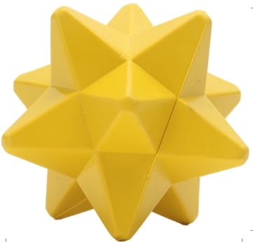 XSDY Pet Silicone Rhombus Ball Toy - Größe 8 * 8 * 9cm Haustiere können mit ihm auf ihre eigenen, Zahnen, kommt mit Duft, geeignet für kleine und mittelgroße Hunde Spielen. (Gelb) von XSDY