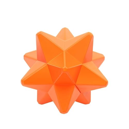 XSDY Pet Silicone Rhombus Ball Toy - Größe 8 * 8 * 9cm Haustiere können mit ihm auf ihre eigenen, Zahnen, kommt mit Duft, geeignet für kleine und mittelgroße Hunde Spielen. (Orange) von XSDY