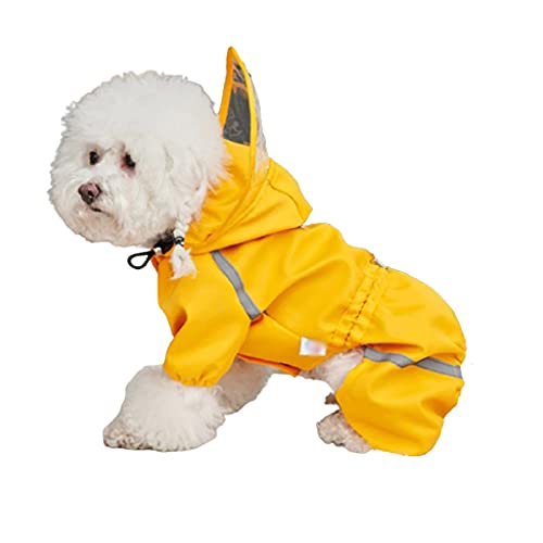 Hunde-Regenmantel für Hunde, reflektierend, wasserdicht, atmungsaktiv, für Hunde, Farbe: Gelb, Größe: XL von XSWLYY