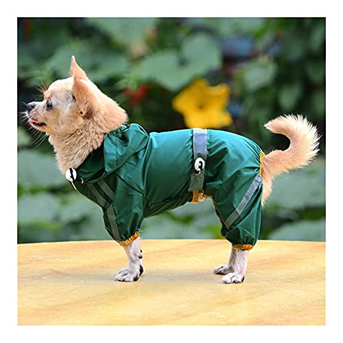 Hundemantel / Regenmantel für Hunde, trocknet schnell, wasserdicht, Polyester, mit Kapuze, kühlender Regenmantel, Zubehör, Hundezubehör (Farbe: XL, Größe: grün) von XSWLYY