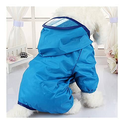 Hundemantel mit Kapuze, vierbeinig, wasserdicht, Regenjacke, Poncho für kleine Hunde, Farbe: Blau, Größe: XS von XSWLYY