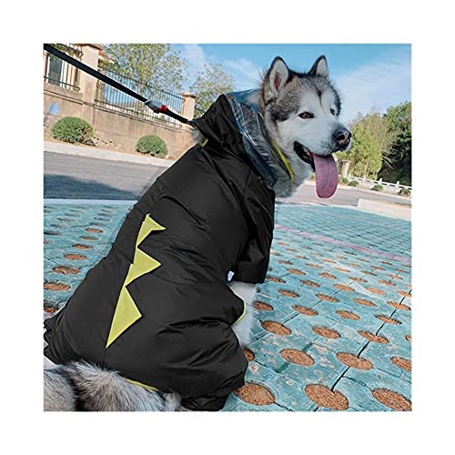 XSWLYY Hunde-Regenmantel, tragbar, wasserdicht, regenfest, für kleine, mittelgroße und große Hunde (Farbe: Schwarz, Größe: 6XL) von XSWLYY