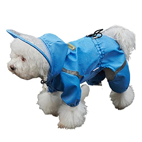 XSWLYY Hunde-Regenmantel für Hunde, reflektierend, wasserdicht, atmungsaktiv, für Haustiere, Kleidung, Hunde-Regenmäntel (Farbe: Blau, Größe: S) von XSWLYY