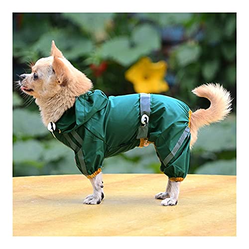 XSWLYY Hunde-Regenmantel für Hunde, trocknet schnell, wasserdicht, Polyester-Hoodie, cooler Regenmantel, Zubehör, Hundezubehör, Hunde-Regenmäntel (Farbe: klein, Größe: grün) von XSWLYY