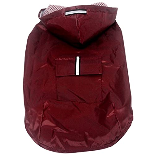 XSWLYY Hundemantel, Regenjacke, reflektierend, wasserdicht, atmungsaktiv, Netzstoff, Rot, Größe: 5XL von XSWLYY